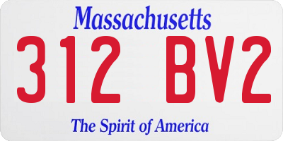 MA license plate 312BV2