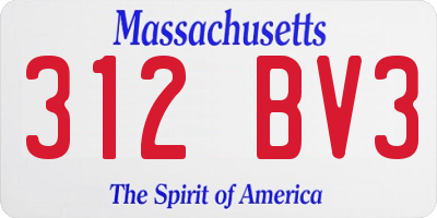 MA license plate 312BV3
