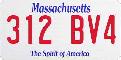 MA license plate 312BV4