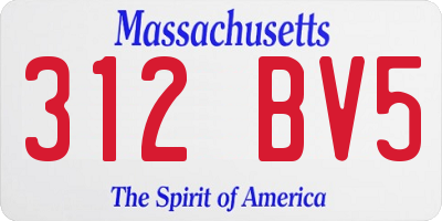 MA license plate 312BV5