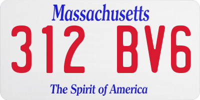 MA license plate 312BV6