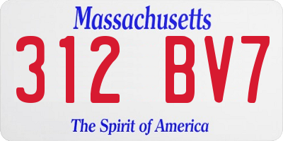 MA license plate 312BV7