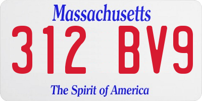 MA license plate 312BV9