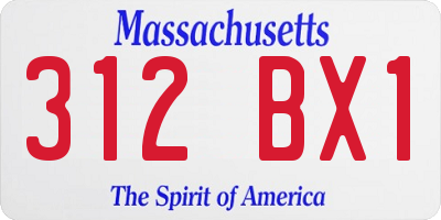 MA license plate 312BX1