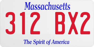MA license plate 312BX2