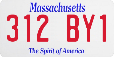 MA license plate 312BY1
