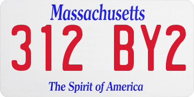 MA license plate 312BY2