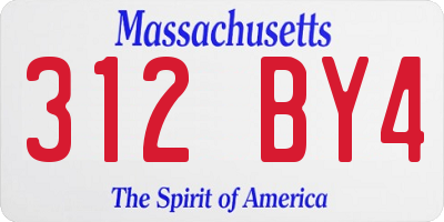 MA license plate 312BY4
