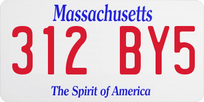 MA license plate 312BY5