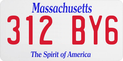 MA license plate 312BY6