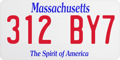 MA license plate 312BY7