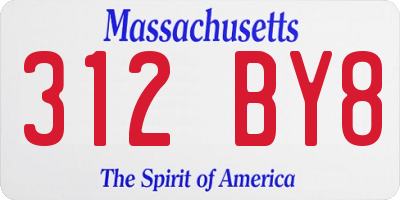 MA license plate 312BY8