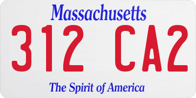 MA license plate 312CA2