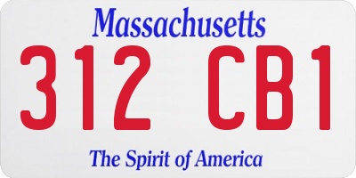 MA license plate 312CB1