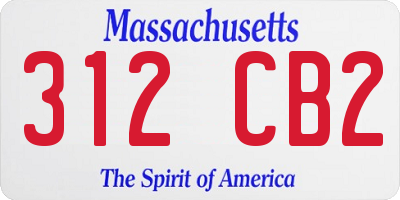 MA license plate 312CB2