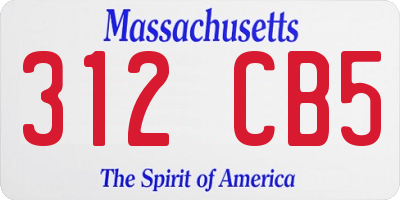 MA license plate 312CB5