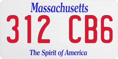 MA license plate 312CB6