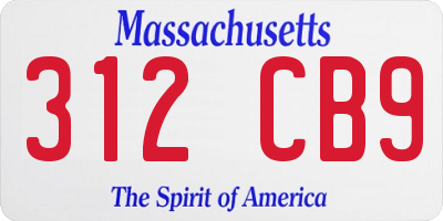 MA license plate 312CB9