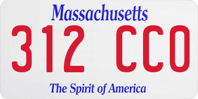 MA license plate 312CC0