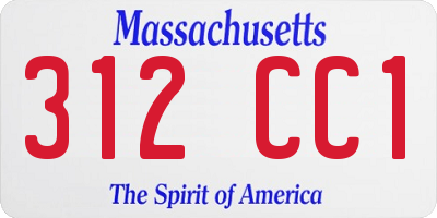MA license plate 312CC1