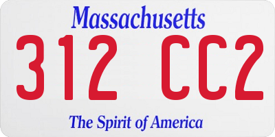 MA license plate 312CC2
