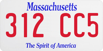MA license plate 312CC5