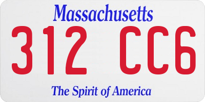 MA license plate 312CC6