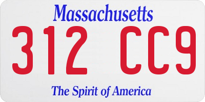 MA license plate 312CC9