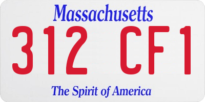 MA license plate 312CF1