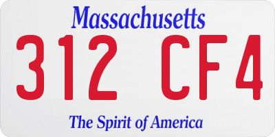 MA license plate 312CF4