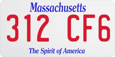 MA license plate 312CF6