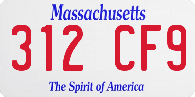 MA license plate 312CF9