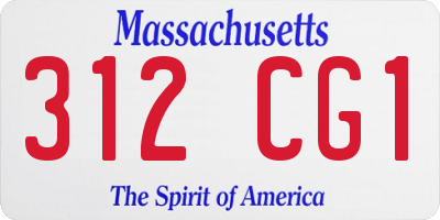 MA license plate 312CG1