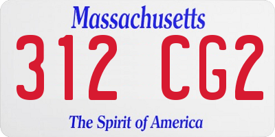 MA license plate 312CG2