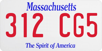 MA license plate 312CG5