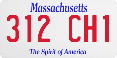 MA license plate 312CH1