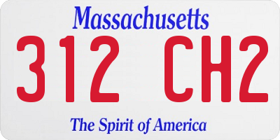 MA license plate 312CH2
