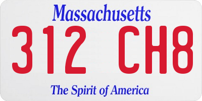 MA license plate 312CH8