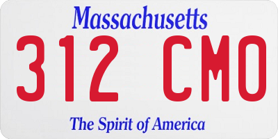 MA license plate 312CM0