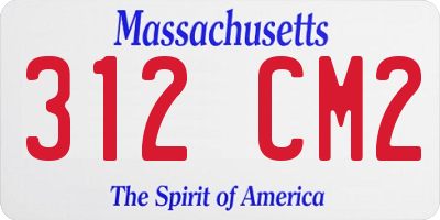 MA license plate 312CM2