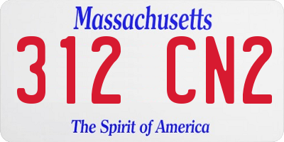 MA license plate 312CN2