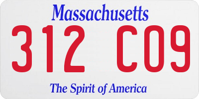 MA license plate 312CO9