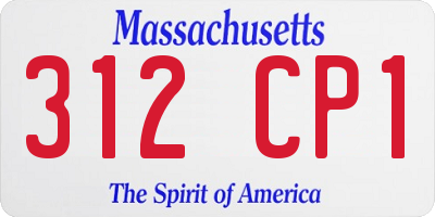 MA license plate 312CP1