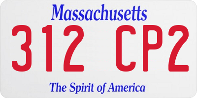 MA license plate 312CP2
