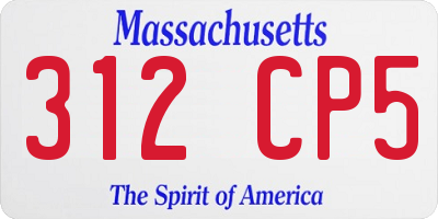 MA license plate 312CP5