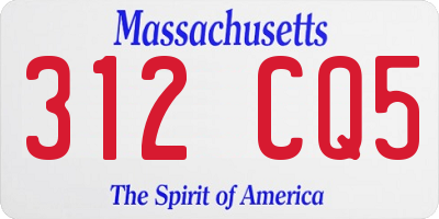 MA license plate 312CQ5