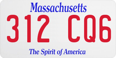 MA license plate 312CQ6