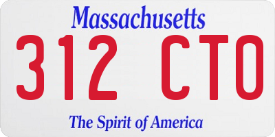 MA license plate 312CT0