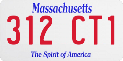 MA license plate 312CT1