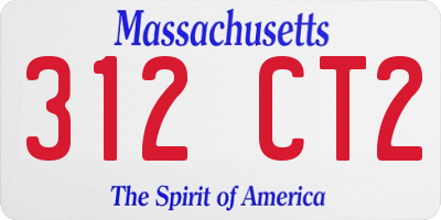 MA license plate 312CT2